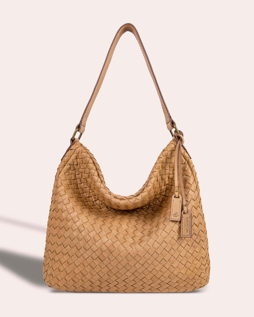 Modena Woven Hobo - butter rum front