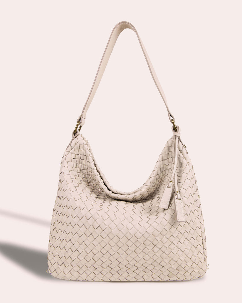 Modena Woven Hobo - stone front