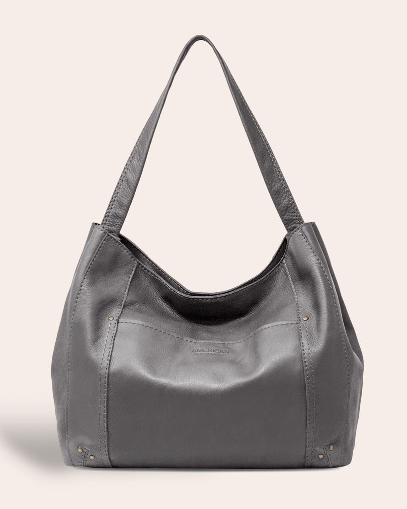 Philadelphia Double Entry Hobo - ash grey front