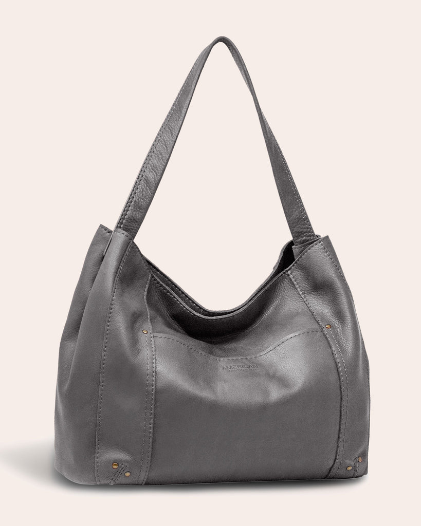 Philadelphia Double Entry Hobo - cafe latte tooled side angle
