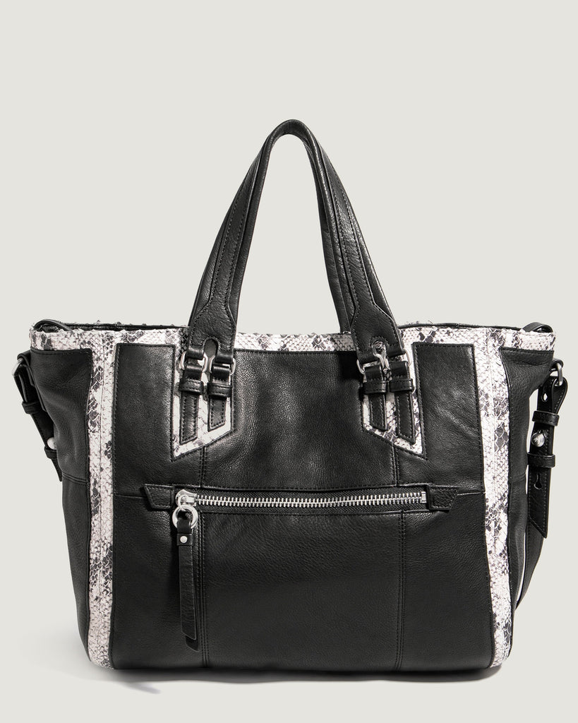Bailey Convertible Shopper Black With Snake - front