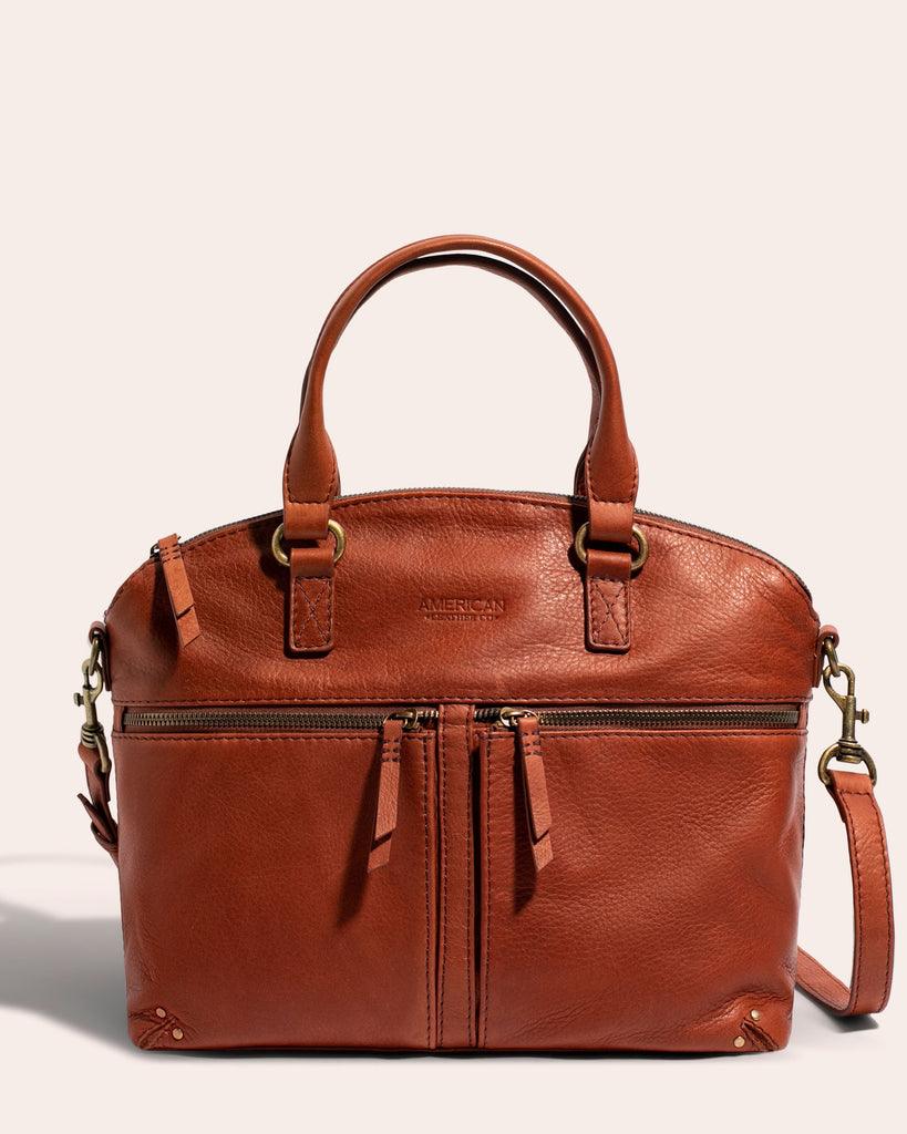 Hanover Dome Satchel Brandy - front