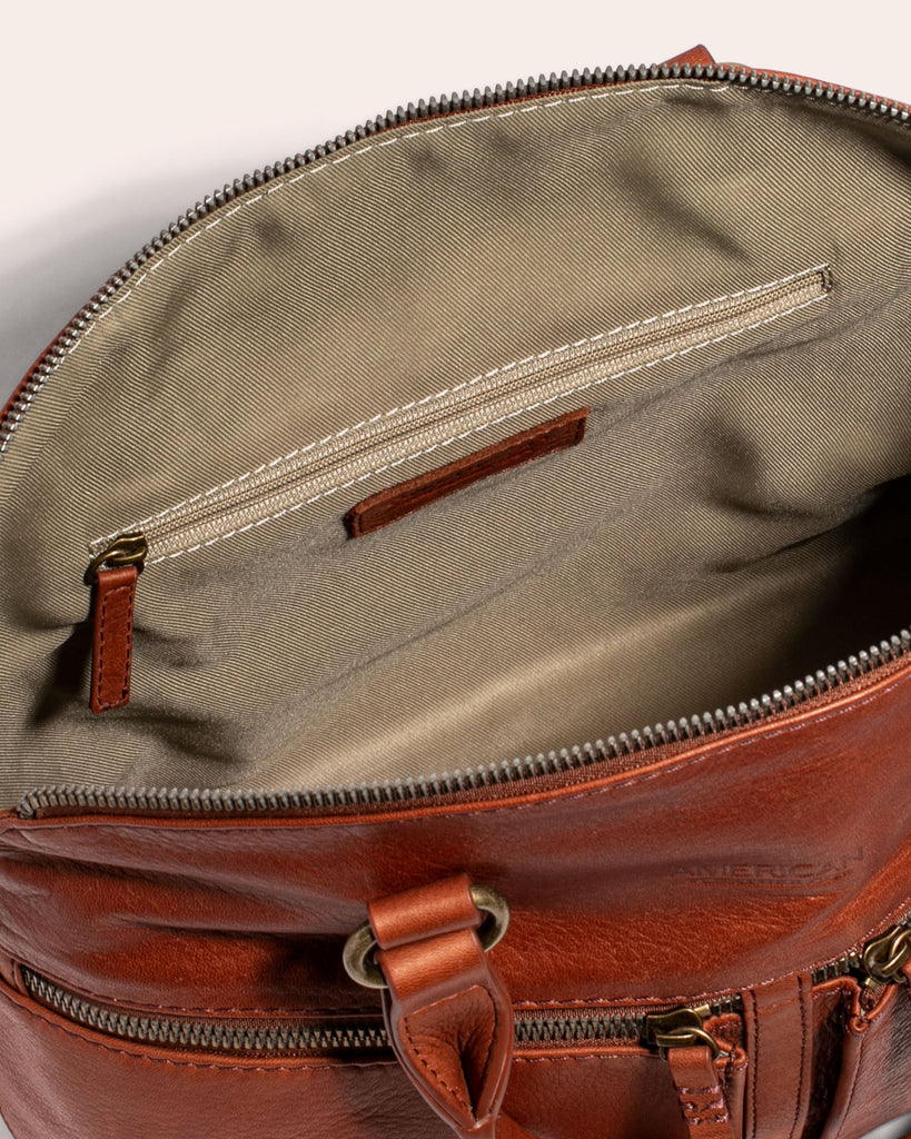 Hanover Dome Satchel Brandy - interior