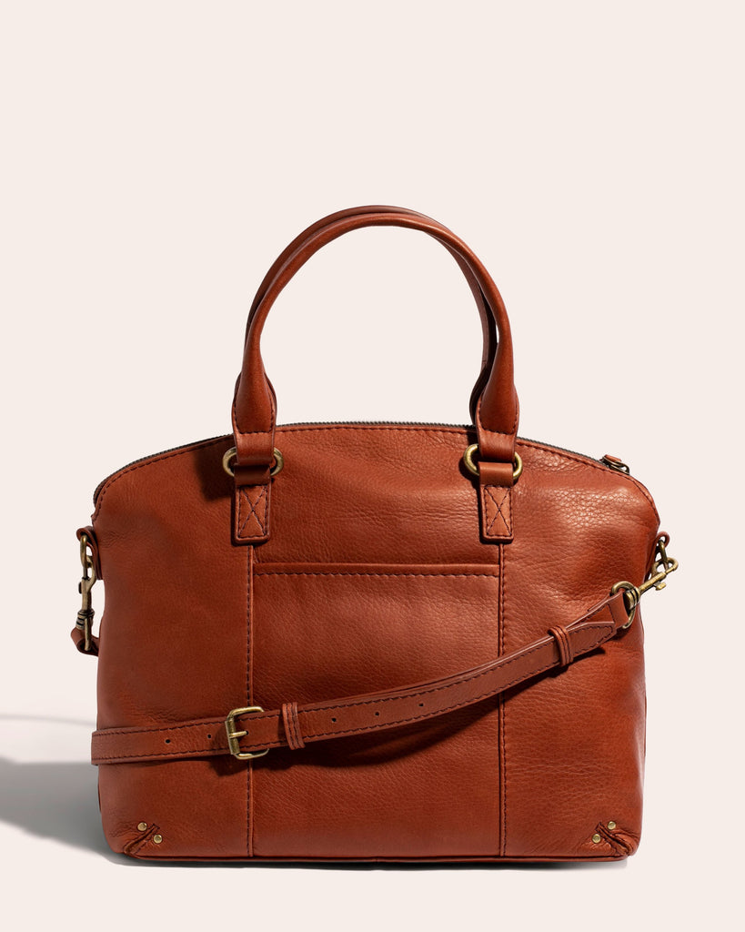 Hanover Dome Satchel Brandy - back