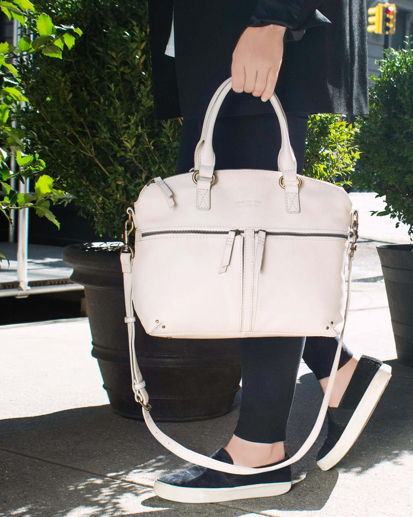 Hanover Dome Satchel Stone - lifestyle