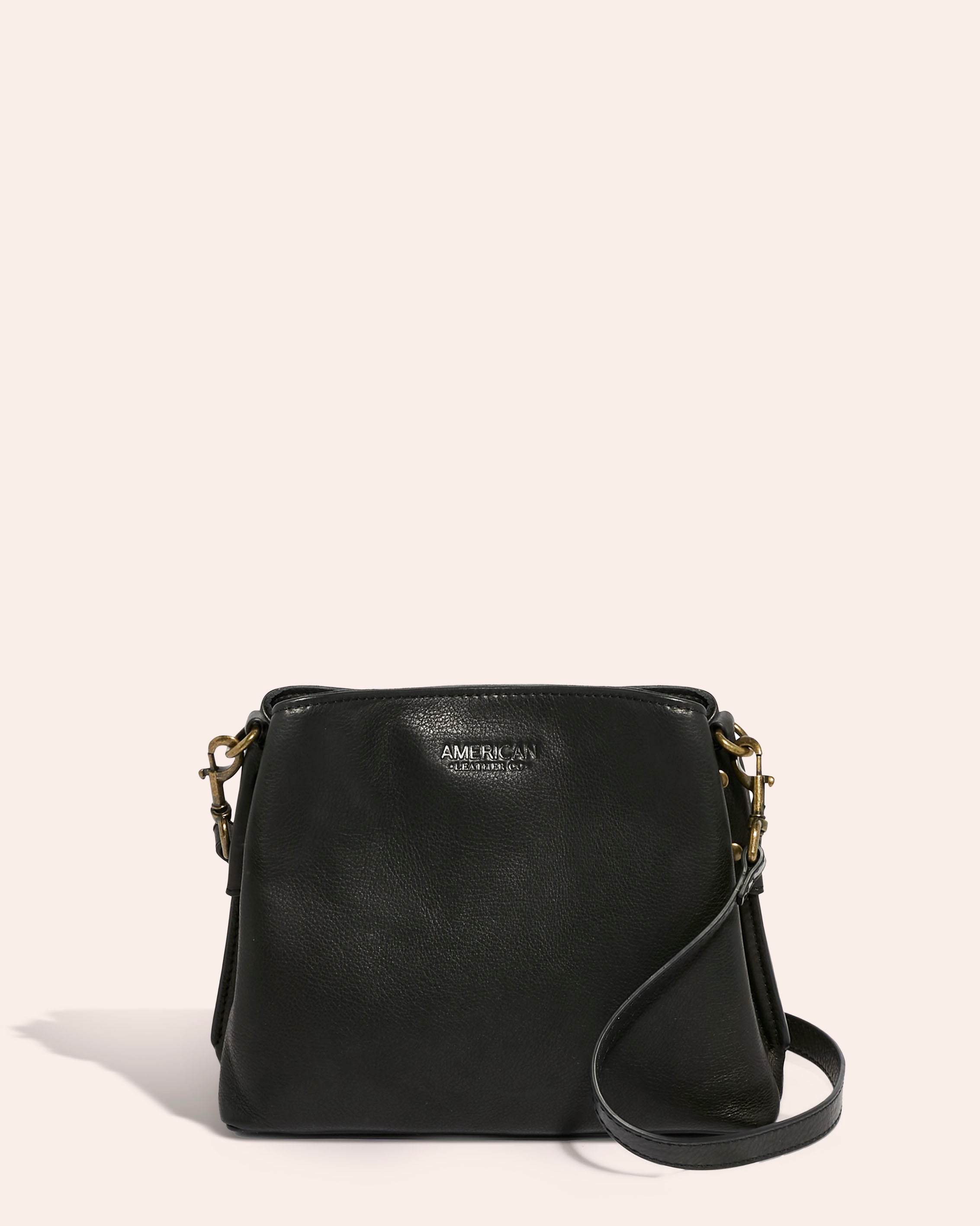 American Leather Co. Fairview Triple Entry Crossbody Black