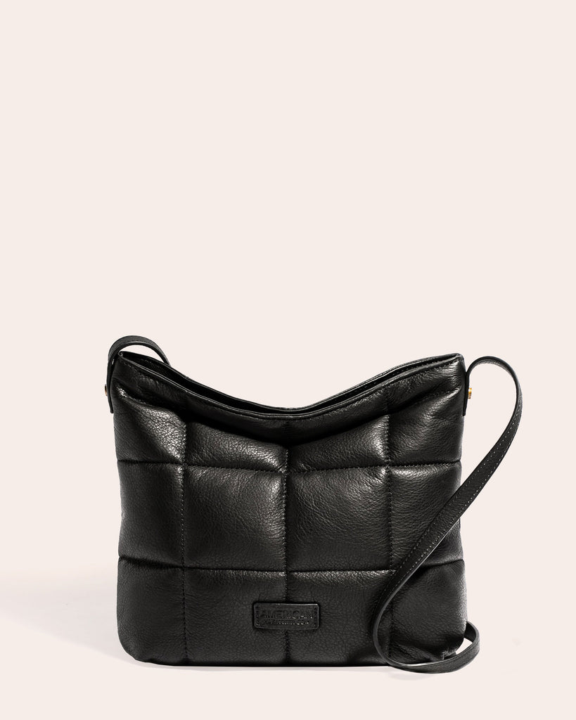 American Leather Co. Stella Quilted Crossbody Black - front