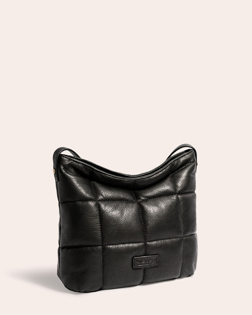 American Leather Co. Stella Quilted Crossbody Black - side angle