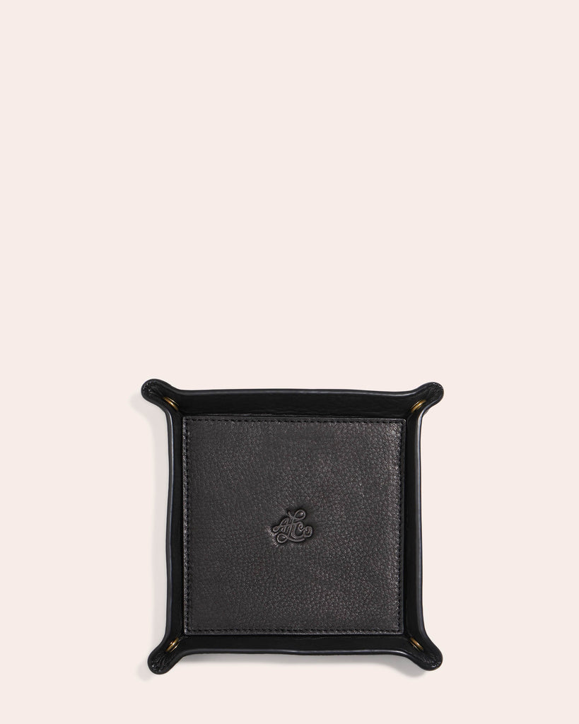 Manchester Leather Tray Black - Front