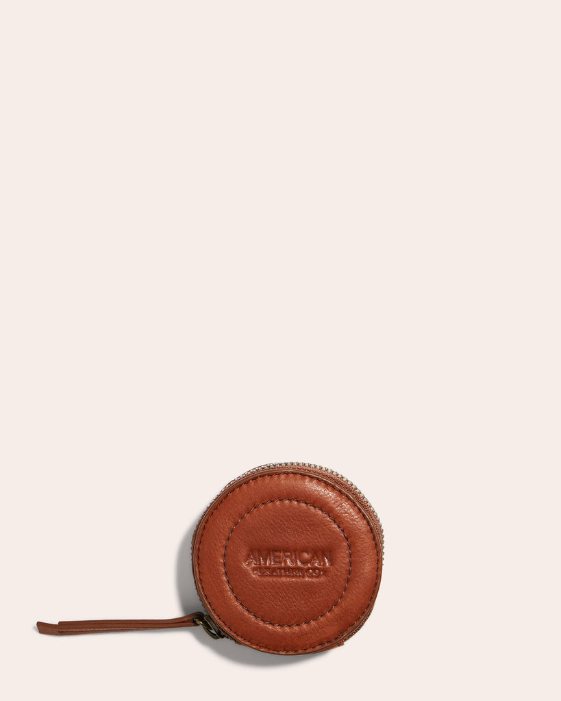 Stowe Round Coin Pouch Brandy - Front