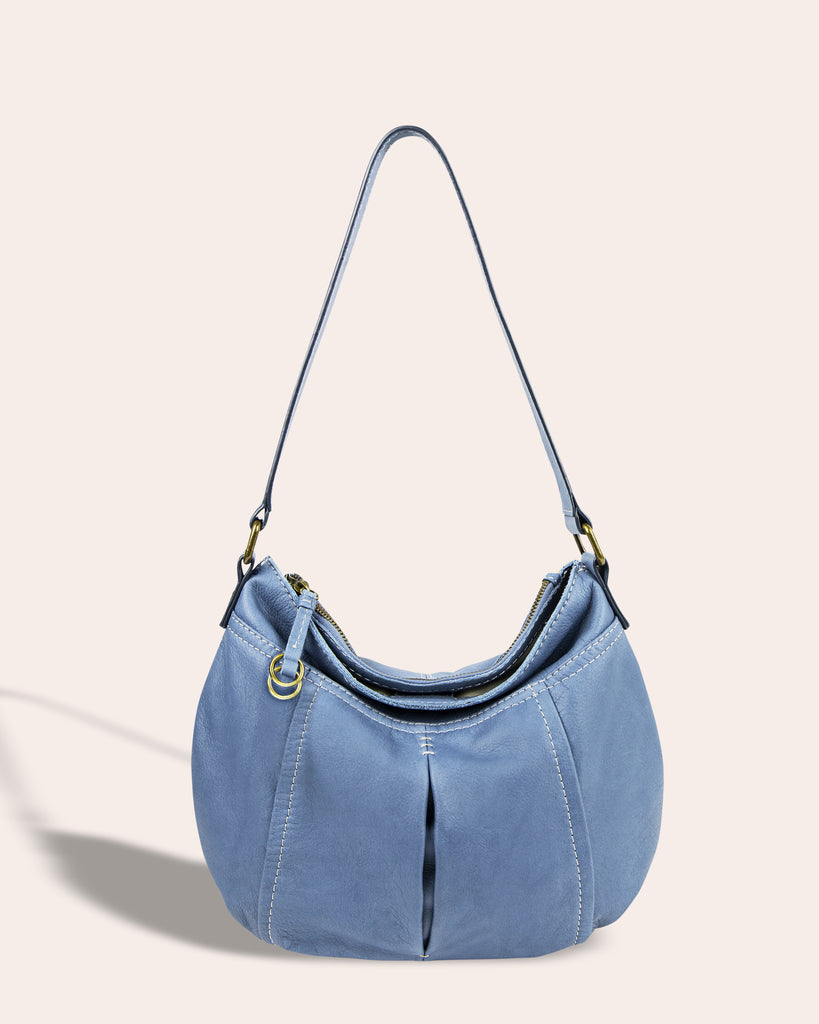 Vienna Double Entry Hobo - bay blue front