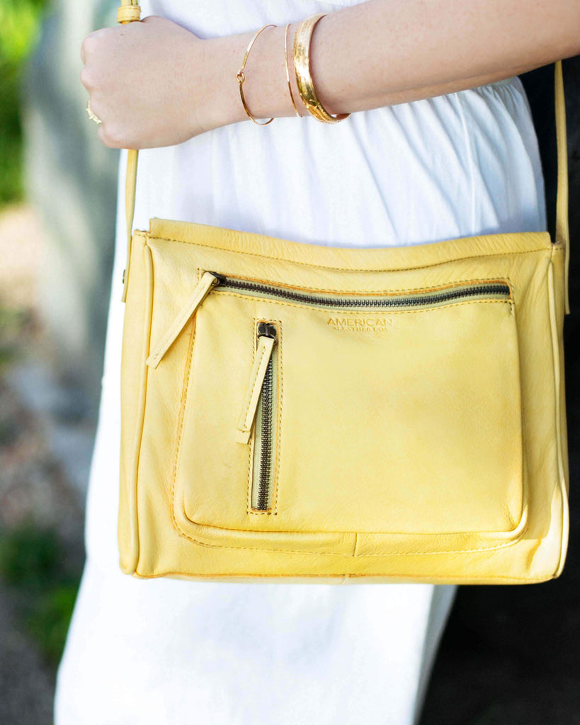 Washington Crossbody - pale yellow lifestyle